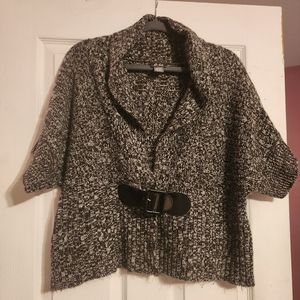 Cute cardigan with leather front belt.